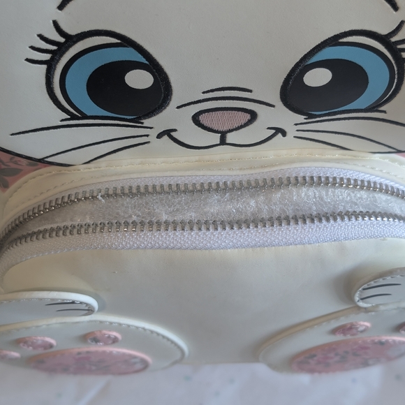 Loungefly Disney Marie Floral Footsy Womens Double Strap Mini Backpack - Picture 11 of 13